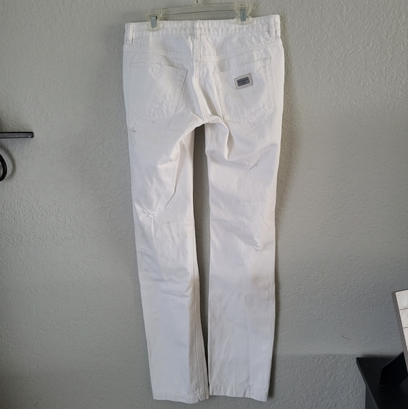 Dolce & Gabbana White Distressed Skinny Jeans Cute Fit - Sz 40